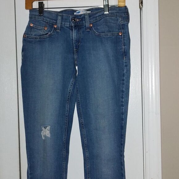 Levi Strauss  524   Distressed Skinny Jeans  Sz 26x32 - Picture 3 of 8